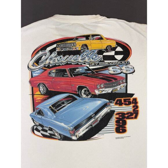 Vintage Y2K Chevrolet SS Muscle American Car GM Cars Art White Large Shirt Tee - Picture 3 of 15